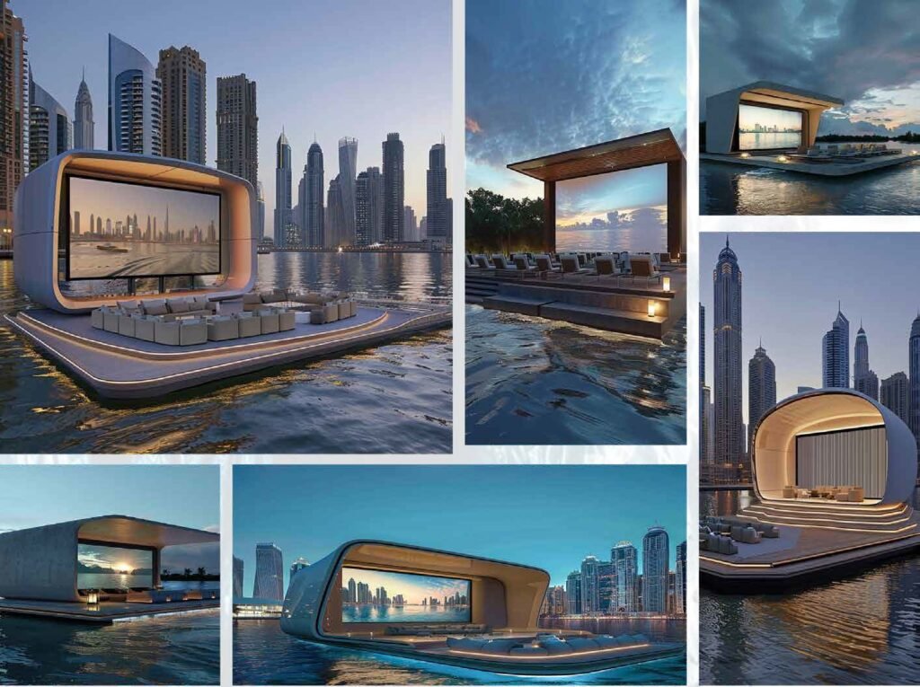 Floating Cinema - Amenities of Riverside Townhouses 4-5bedroom by Damac Developer in Dubai